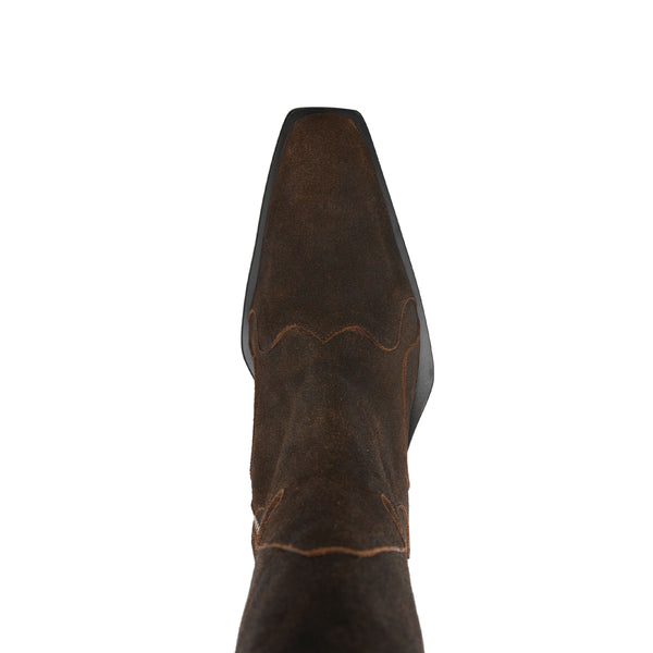 Zip up Suede Cowboy Boots