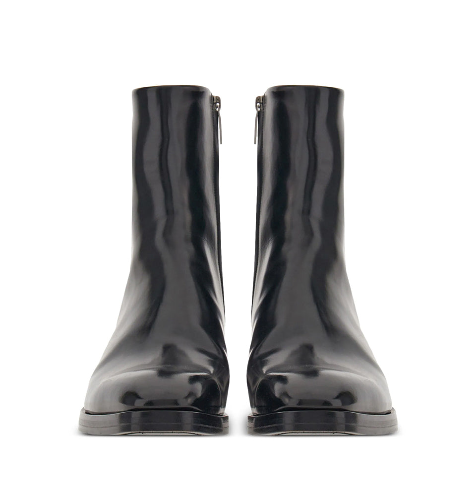 Squared toe leather Ankle Boots