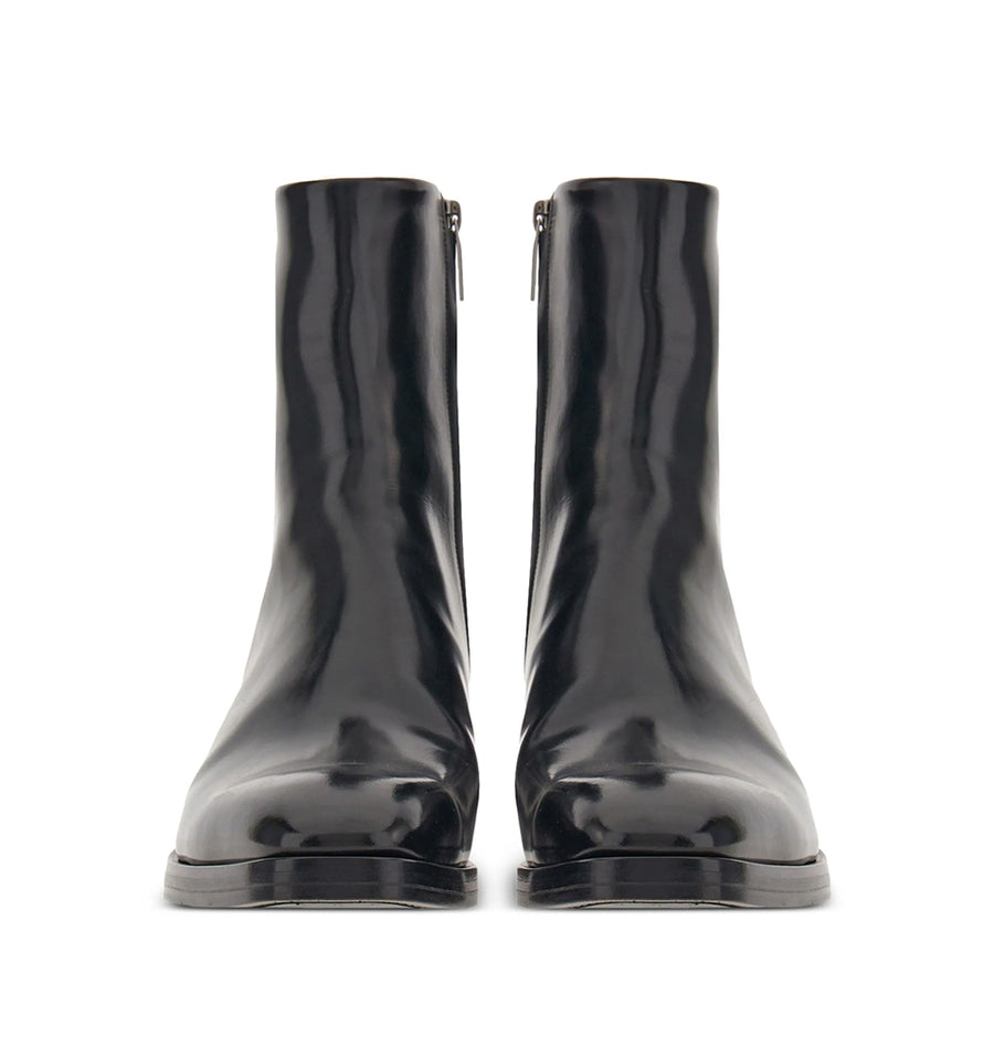 Squared-toe leather Ankle Boots