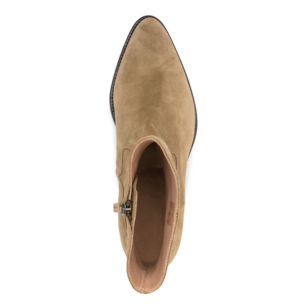 Pointed-Toe Suede Ankle Boots