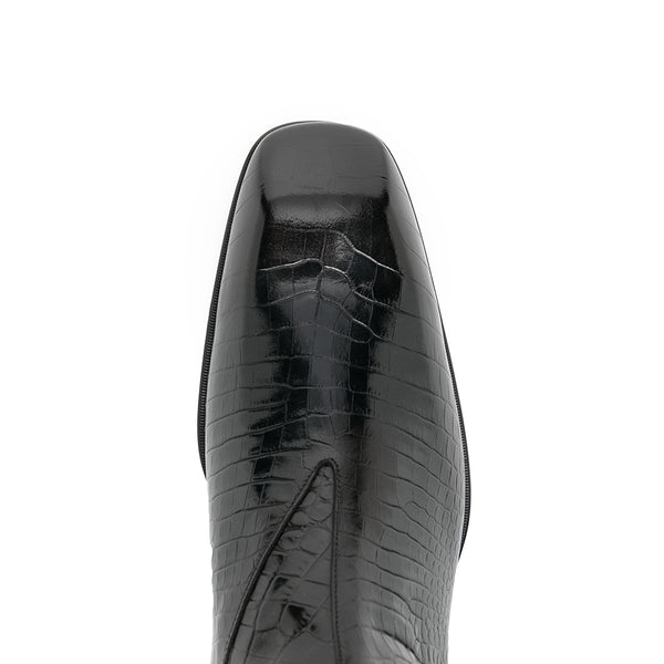 Croco Textured Leather Men's Boots