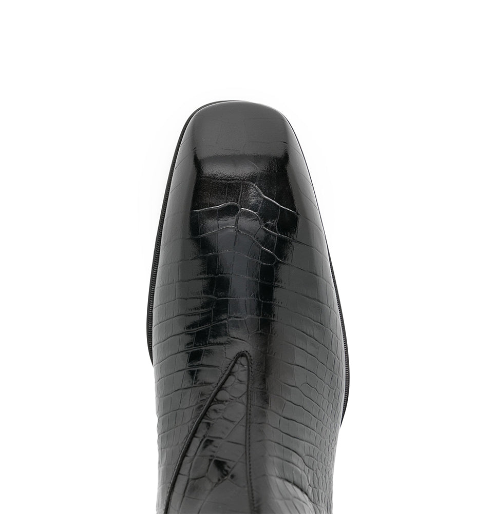 Croco Textured Leather Men's Boots