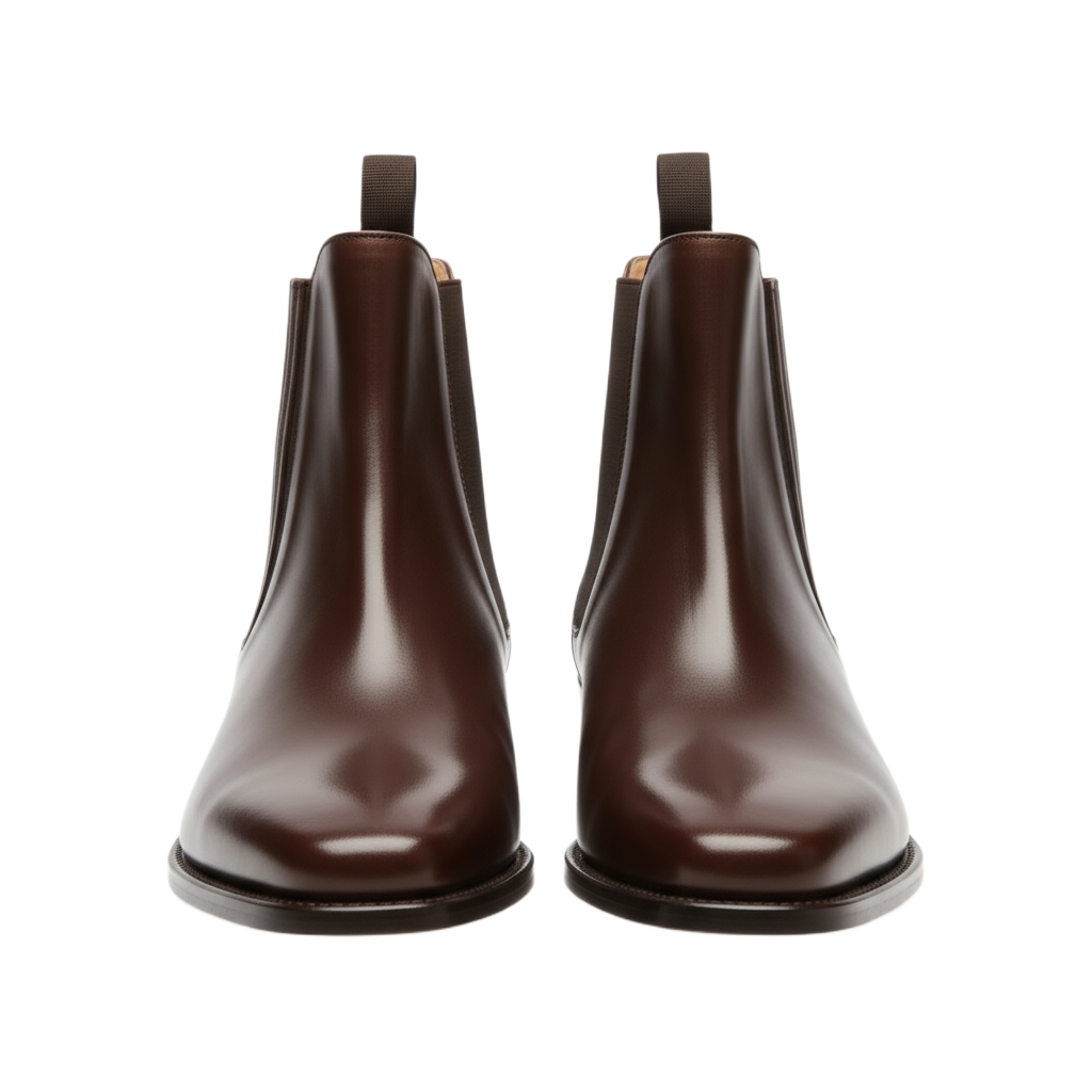 Gloss Finish Classic Chelsea Leather Boots