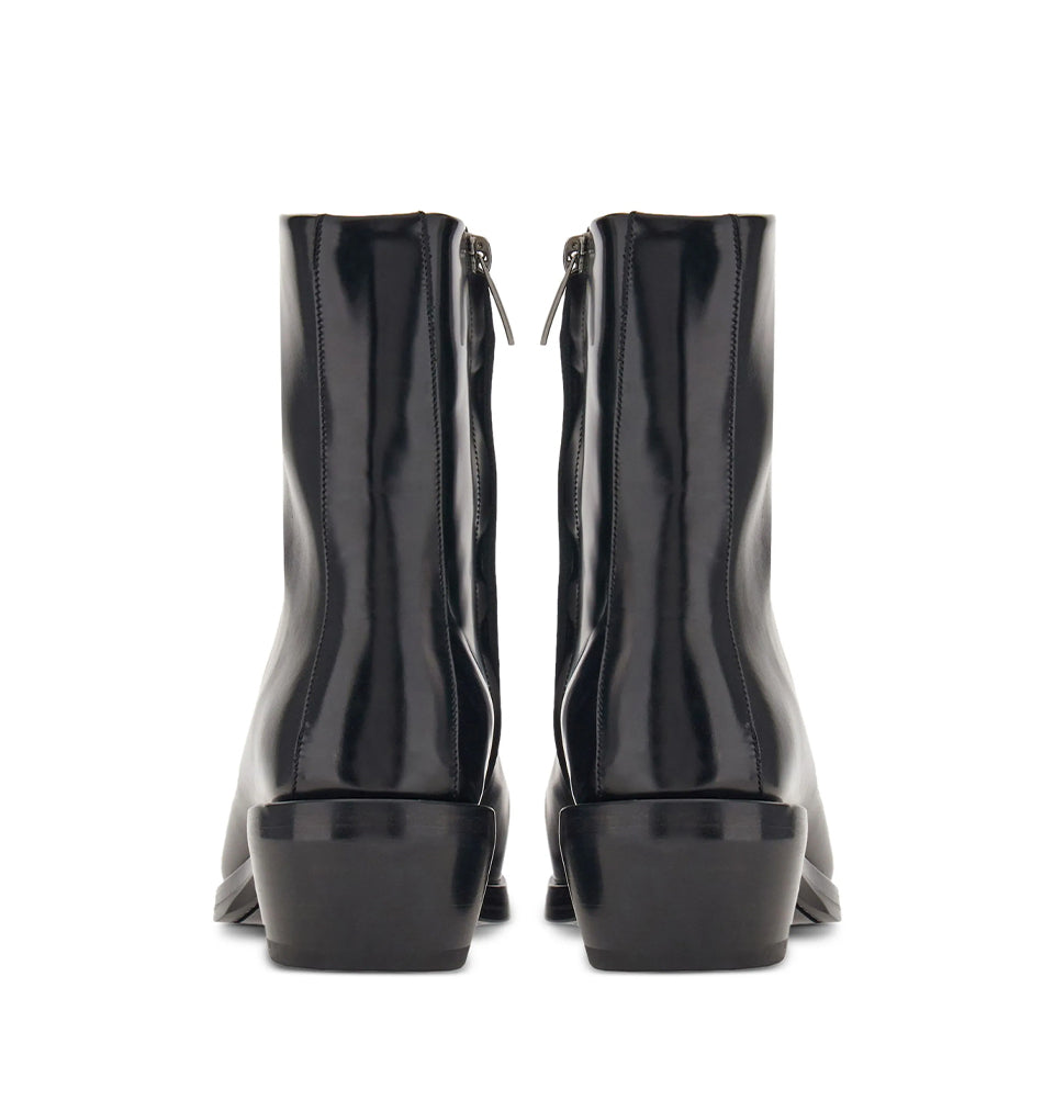 Squared toe leather Ankle Boots
