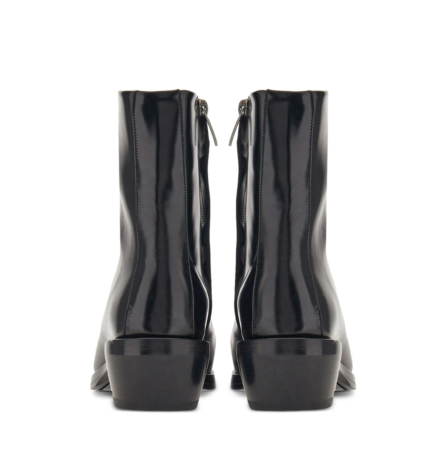 Squared-toe leather Ankle Boots