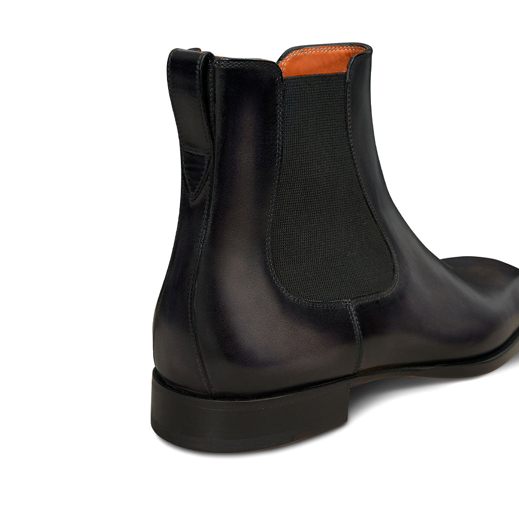 Black Capri Leather Chelsea Boots