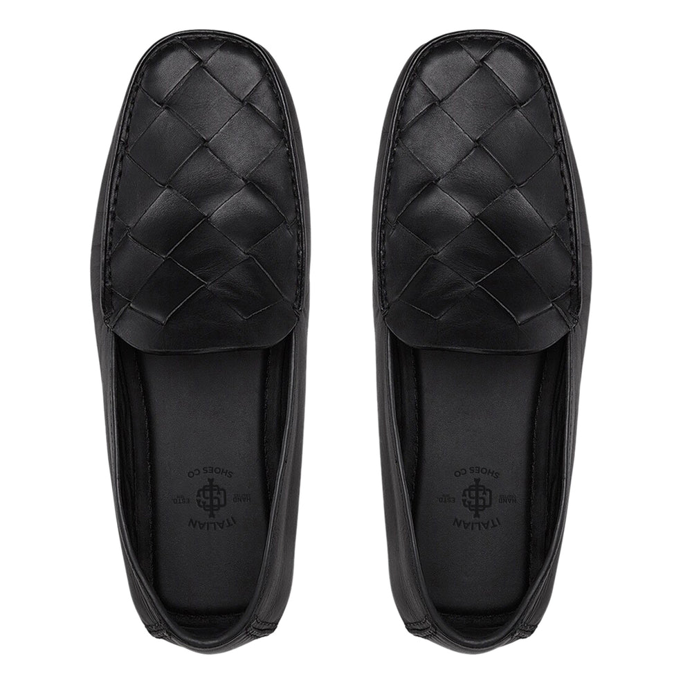 Woven Leather Loafers For Men