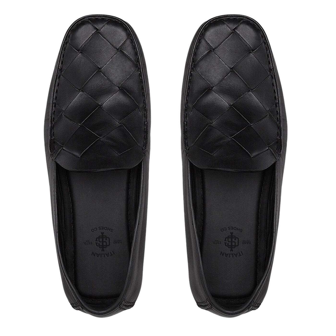 Woven Leather Loafers For Men