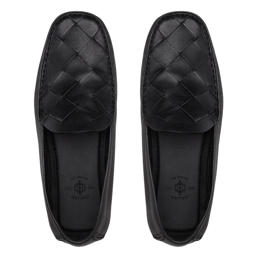 Woven Leather Loafers For Men