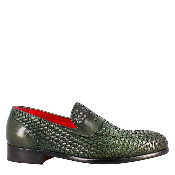 Woven Moccasin Leather Shoe
