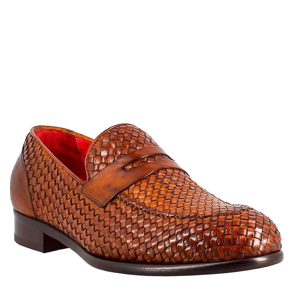 Moccasin in Woven Grain Leather