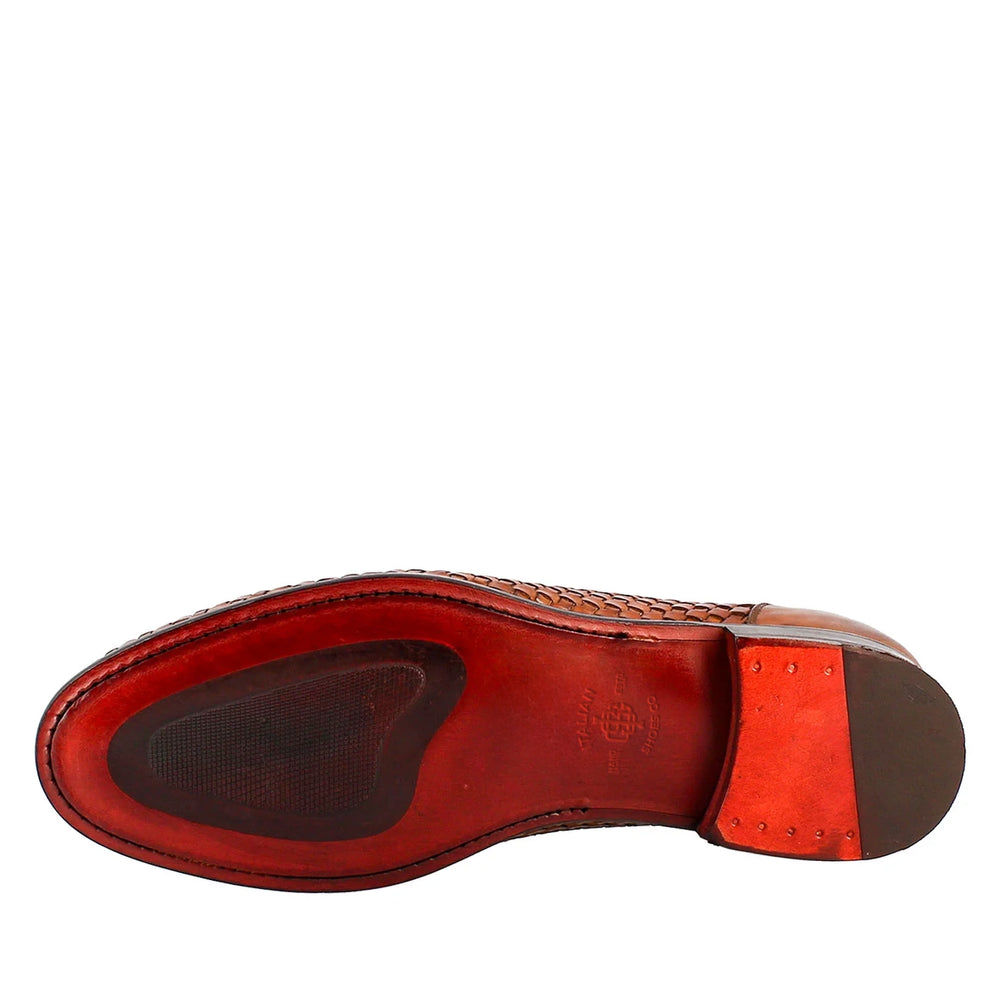 Moccasin in Woven Grain Leather