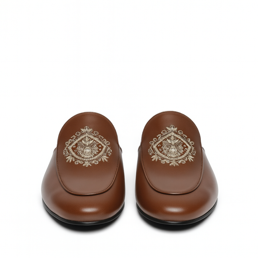 BLACK ITALIAN VELVET MULE
