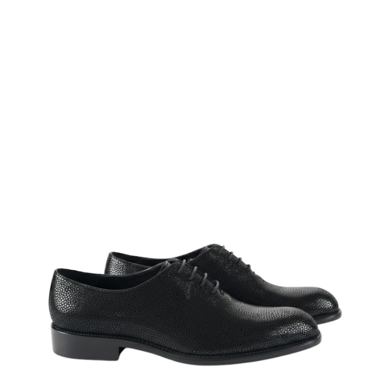Italian Textured Luxe Lace-Up Oxford Shoes