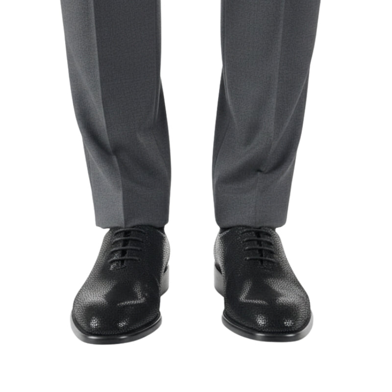 Italian Textured Luxe Lace-Up Oxford Shoes