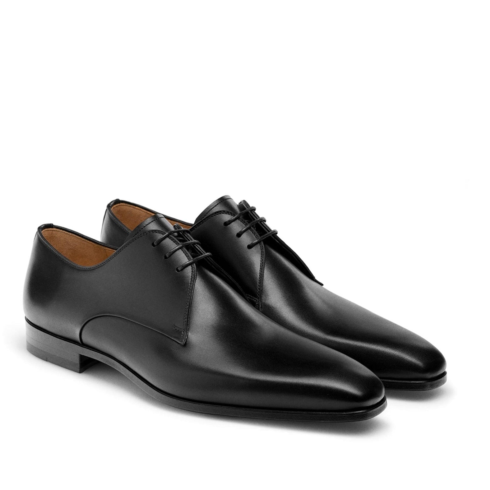 Jacoby Black Plain Toe Derby Shoes