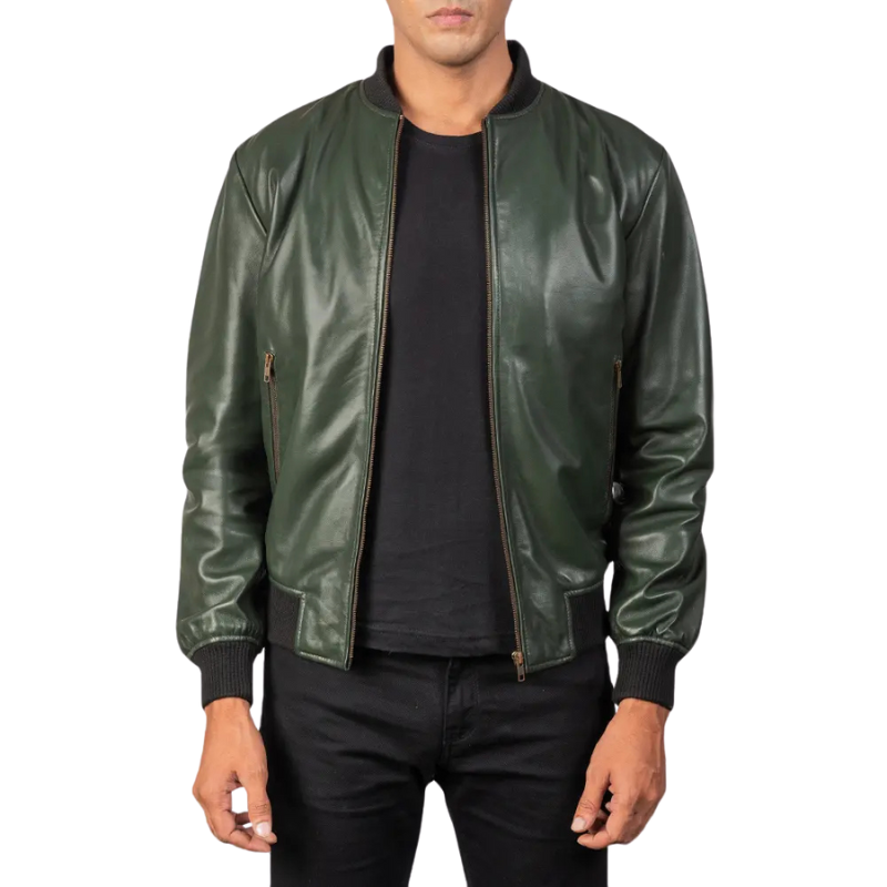 Hexal Leather Bomber Jacket