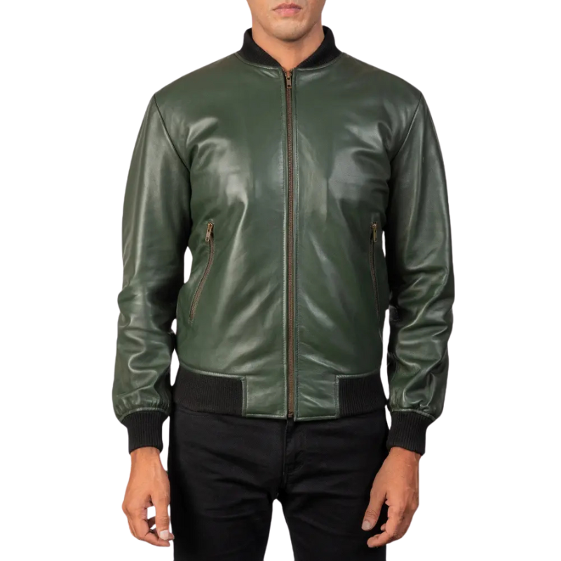 Hexal Leather Bomber Jacket