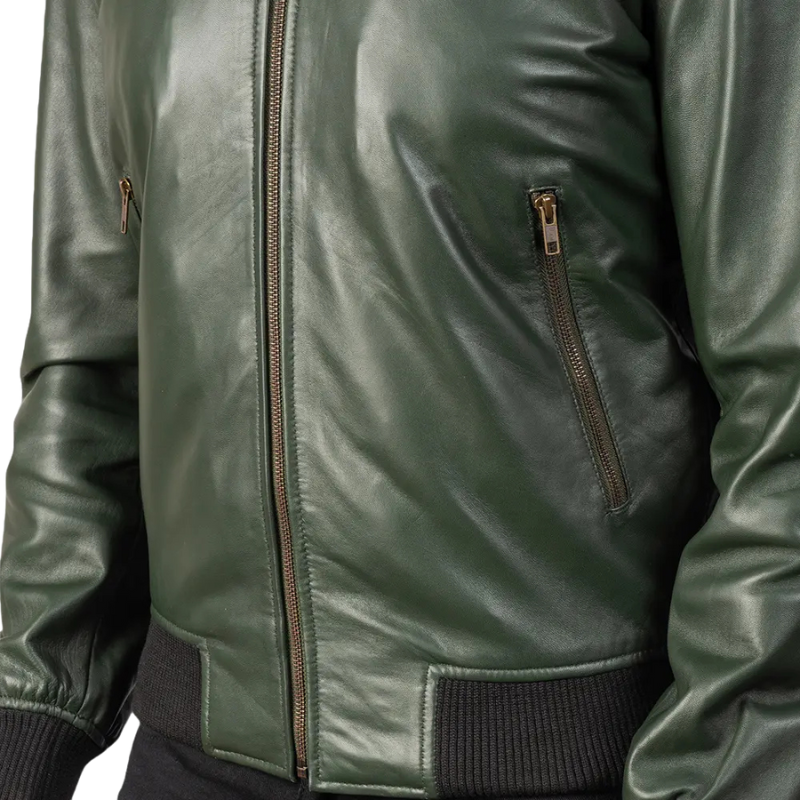 Hexal Leather Bomber Jacket