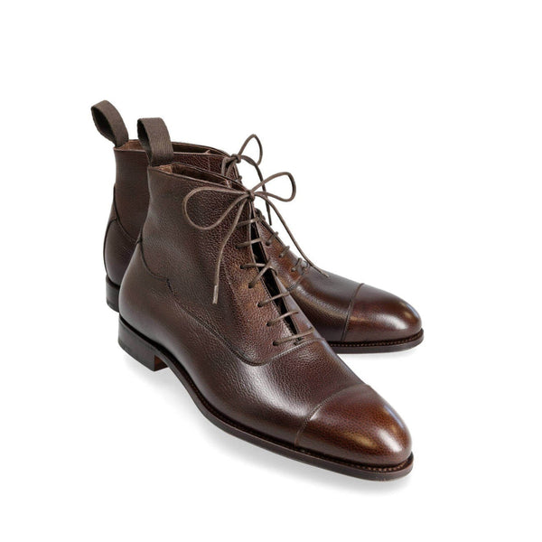 Coffee Captoe Lace up High Ankle Boots