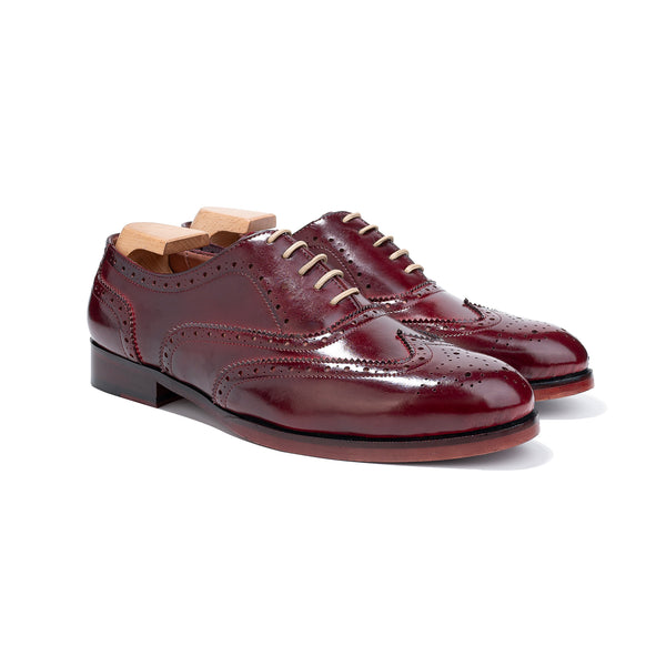 Burgundy Patent Brogue for Men s