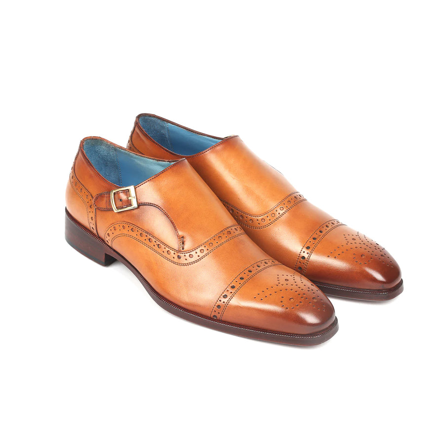 Brogue Cap Toe Single Monkstrap Shoes