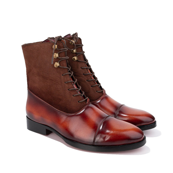 Captoe Suede High Ankle Boots