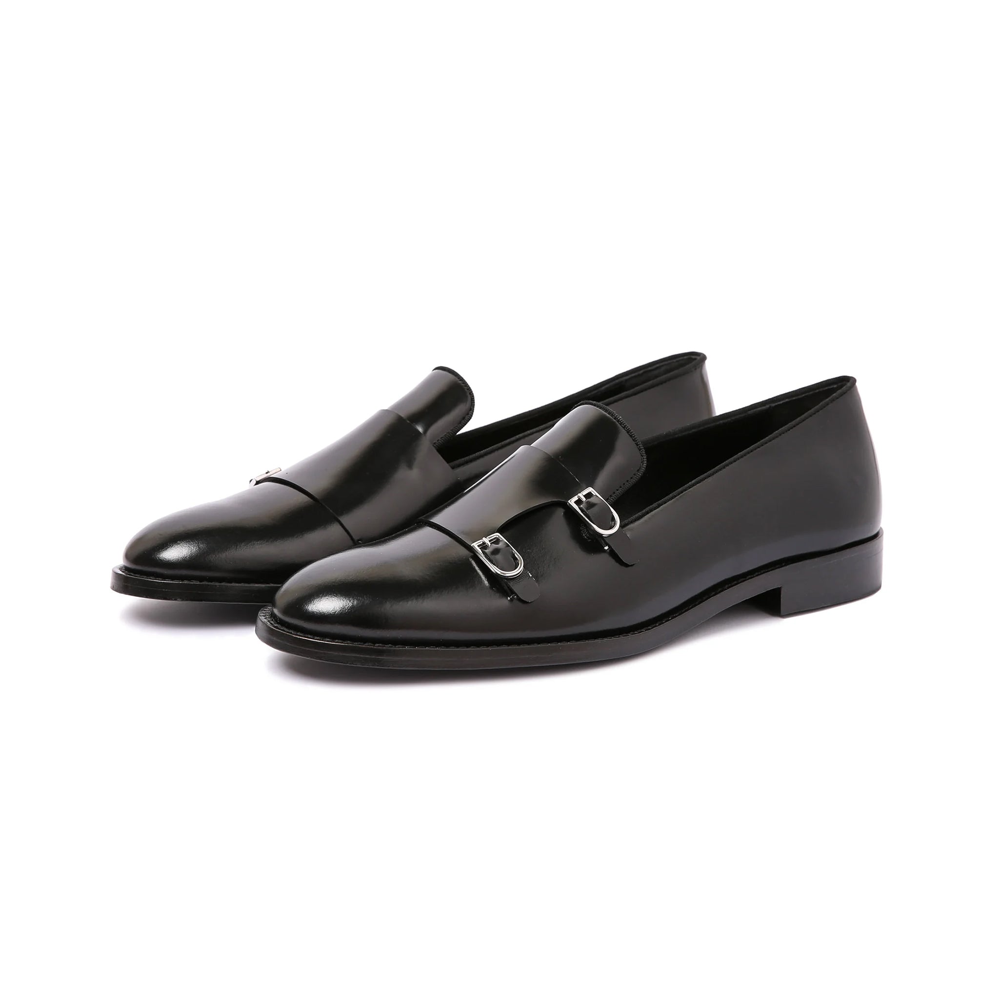 Genuine Leather Double Monk Strap Shoes