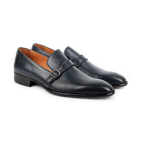 Midnight Single Monk Strap Men s Leather Shoes