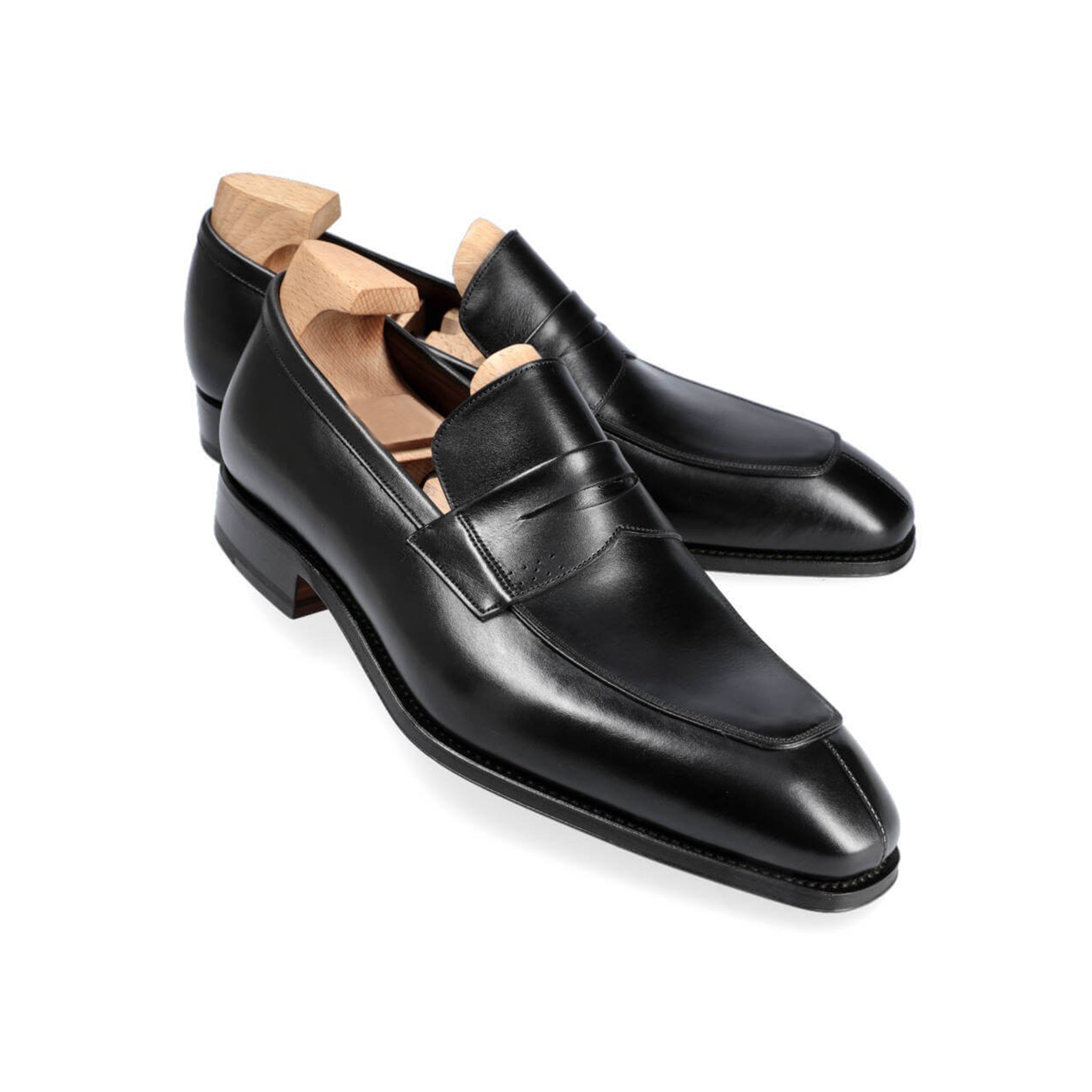 Norwegian Black Boxcalf Penny Loafers