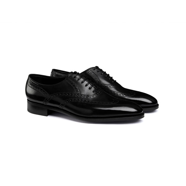 Pitch Dark Classic Brushed Leather Brogues