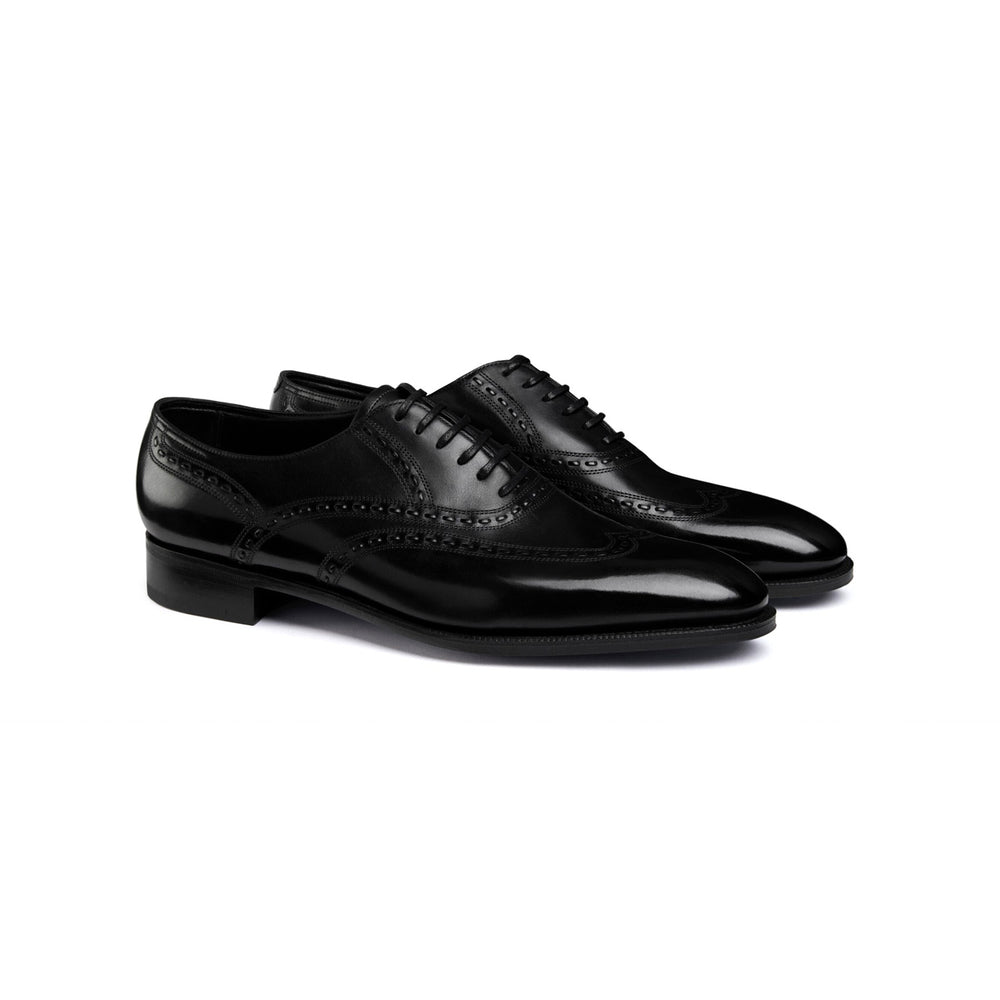Pitch Dark Classic Brushed Leather Brogues