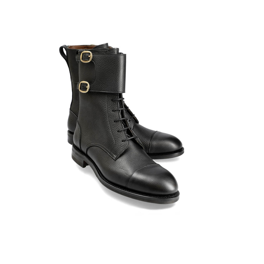 Plain Toe Double Monk Strap Boots