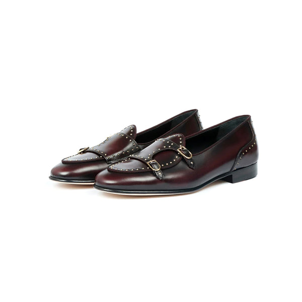 Studded Double Monk Strap Shoes