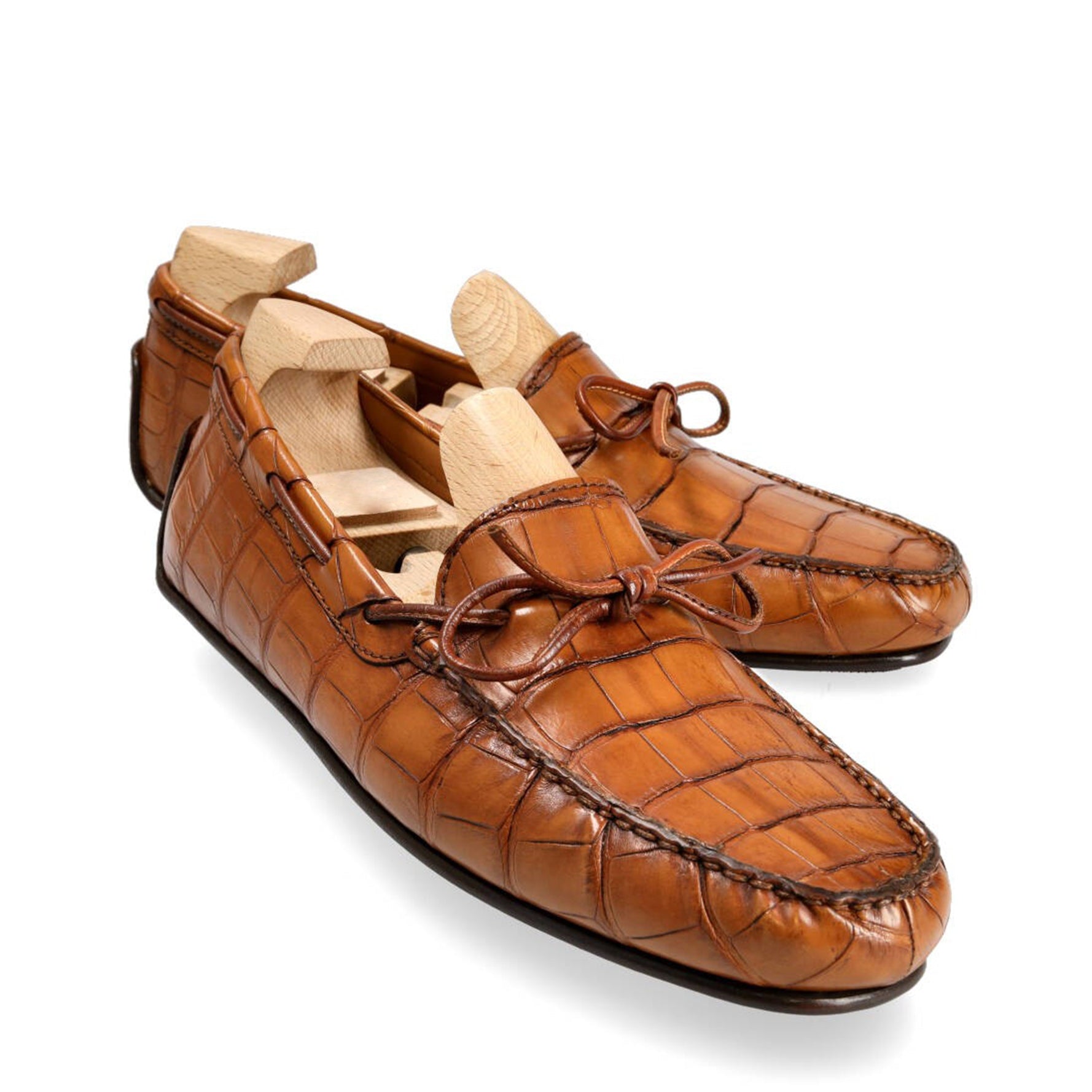Tan Alligator Leather Loafers
