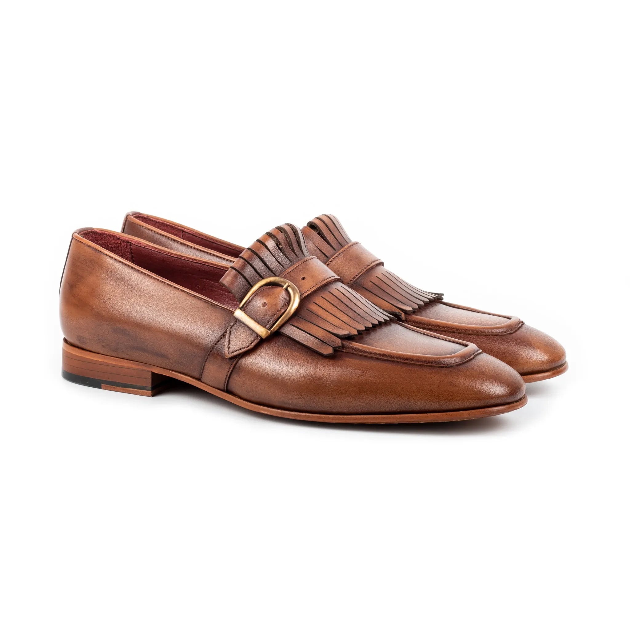 Tan Handcrafted Single Monkstrap Men's Shoes