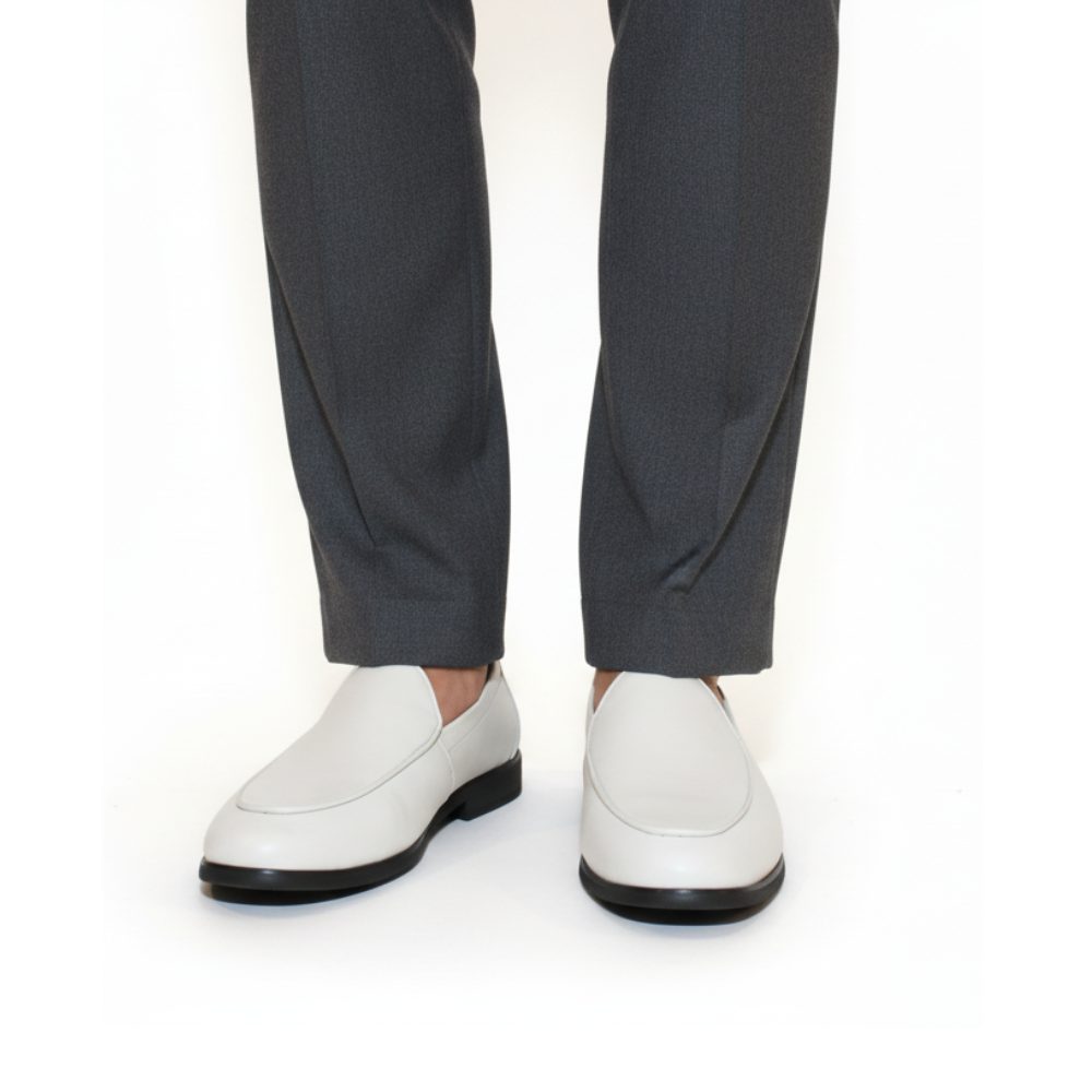 Luxury Leather Slip On Ivory Design Loafers