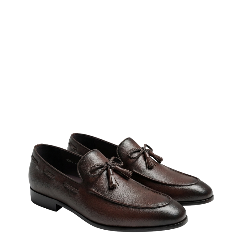 Imperial Mocha Tassel Leather Loafers