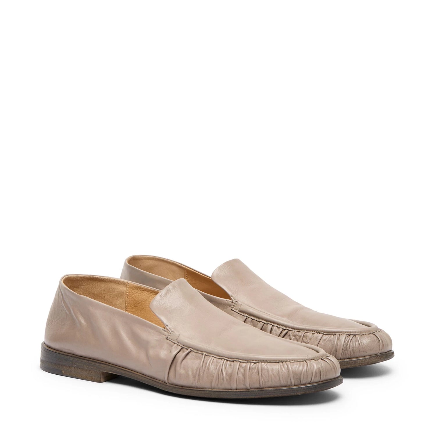 Crinkled-Leather Loafers