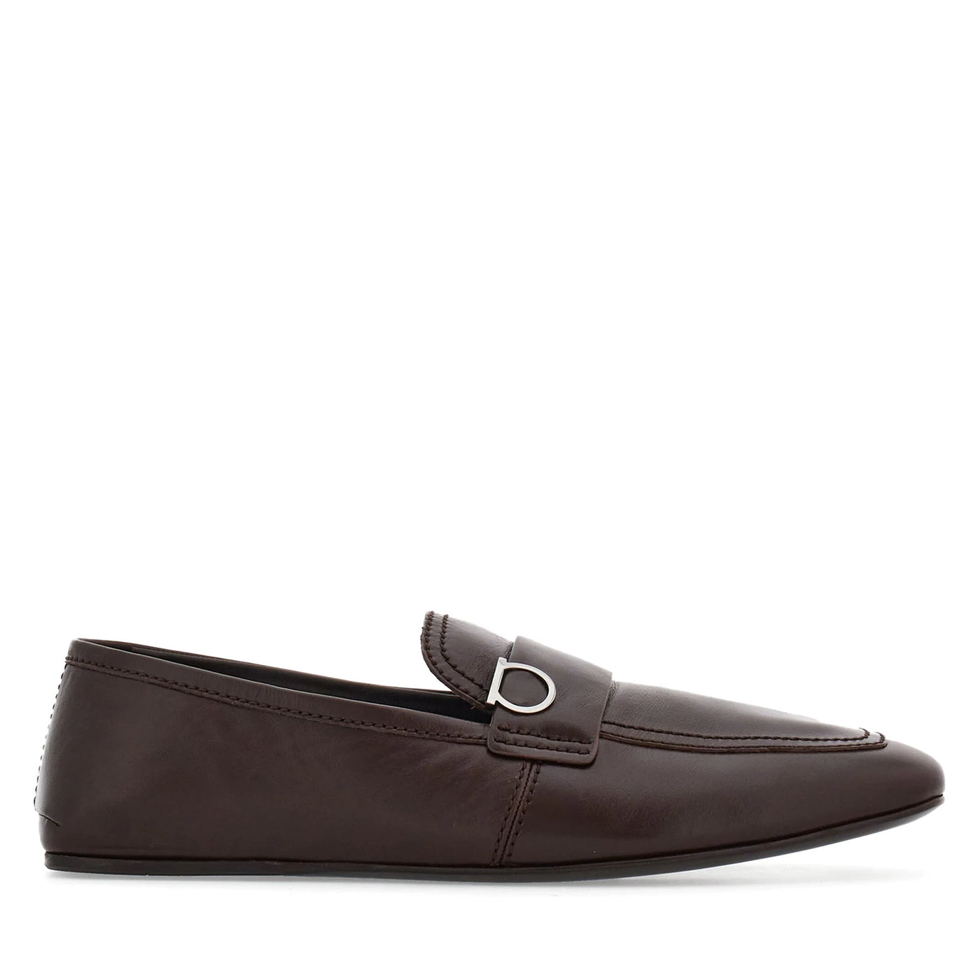 Plaque Leather Loafers