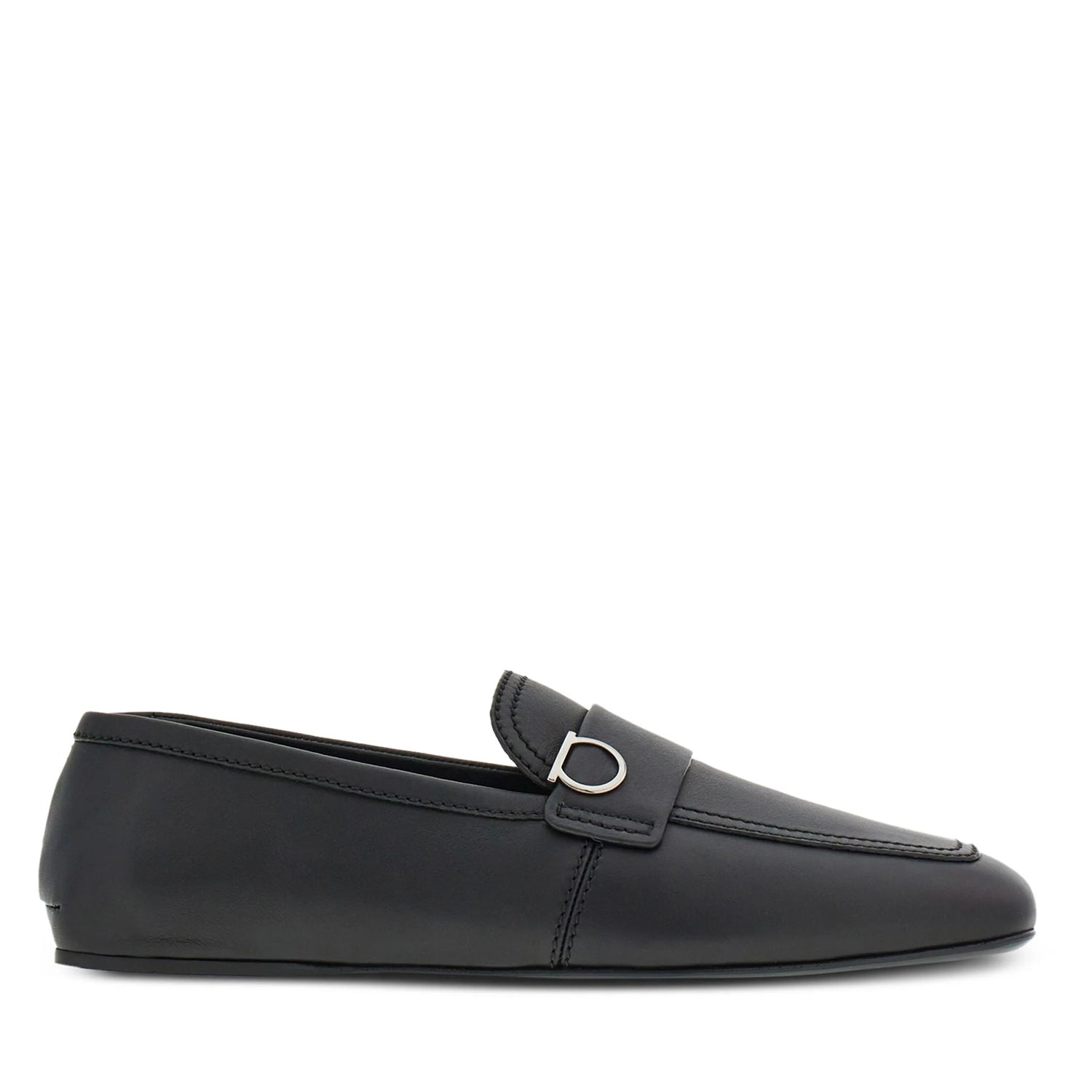 Plaque Leather Loafers