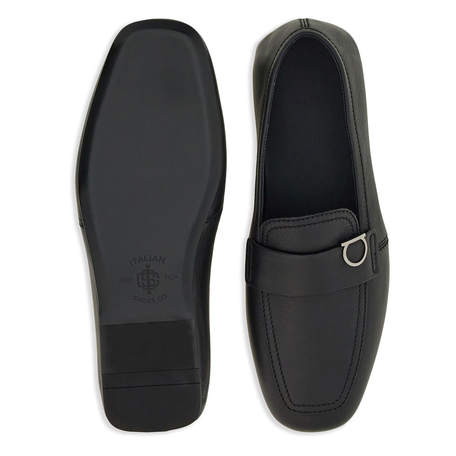 Plaque Leather Loafers