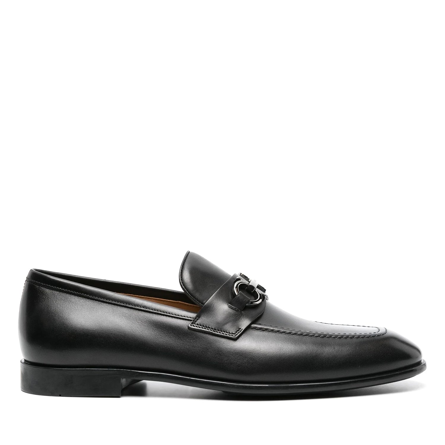 Black Horsebit Leather Loafers