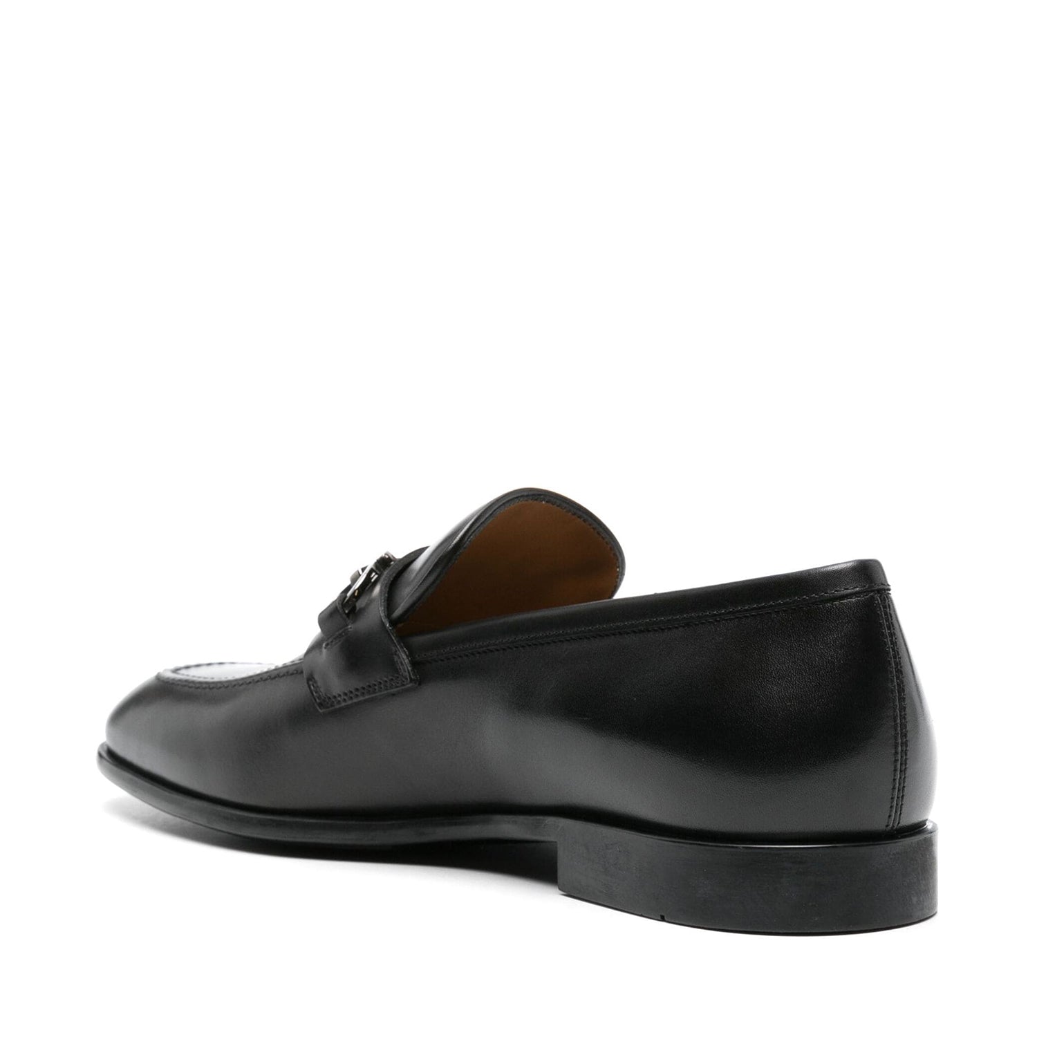 Black Horsebit Leather Loafers