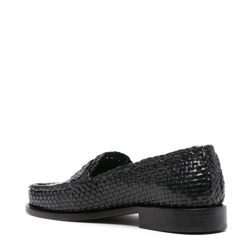 Interwoven Design Leather Loafers