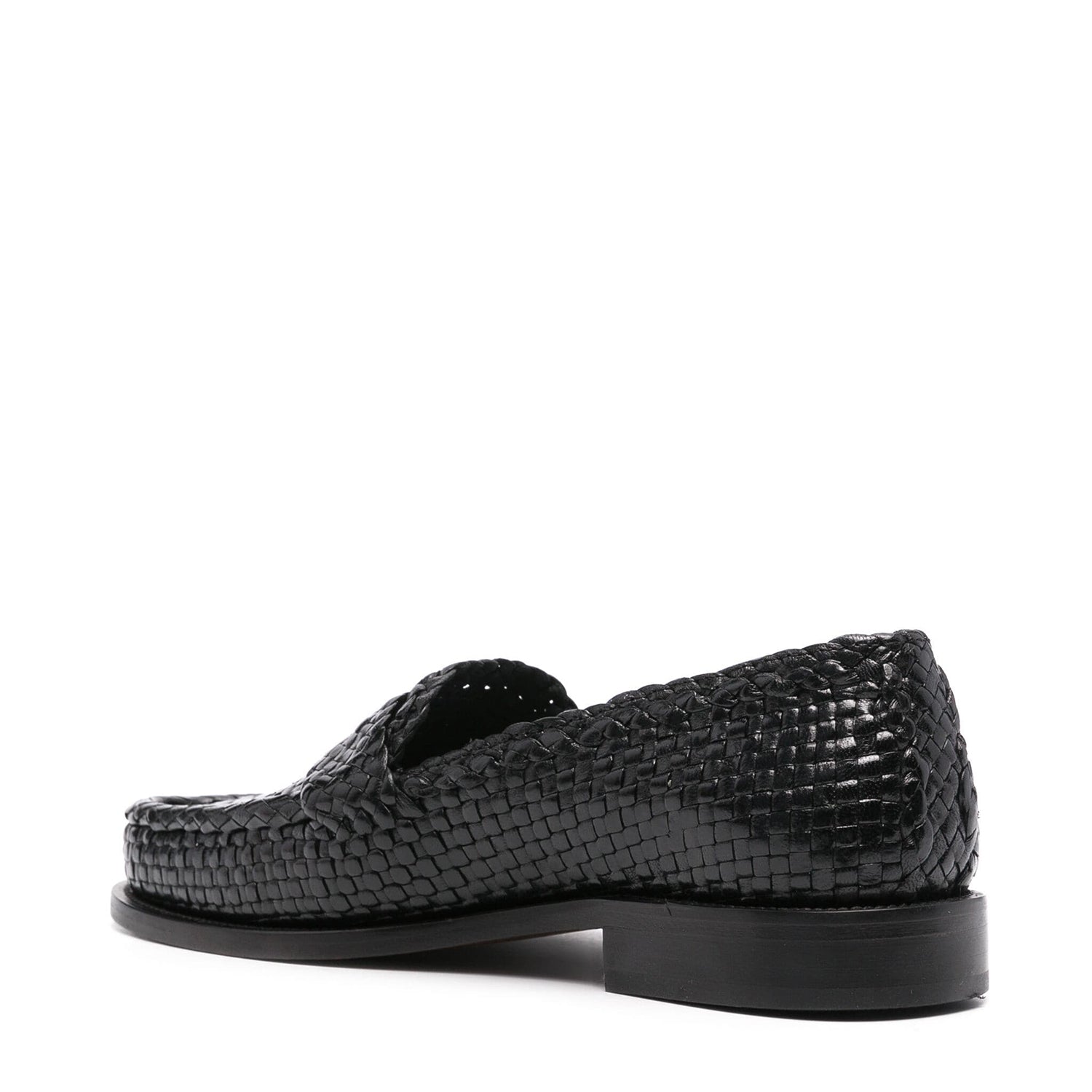 Interwoven-Design Leather Loafers