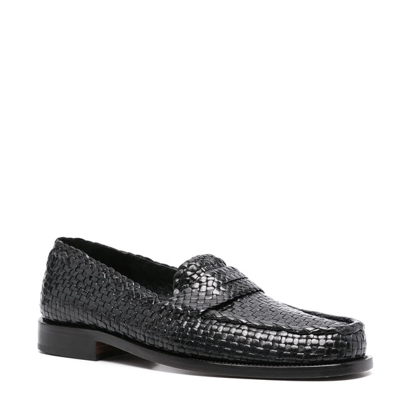 Interwoven Design Leather Loafers