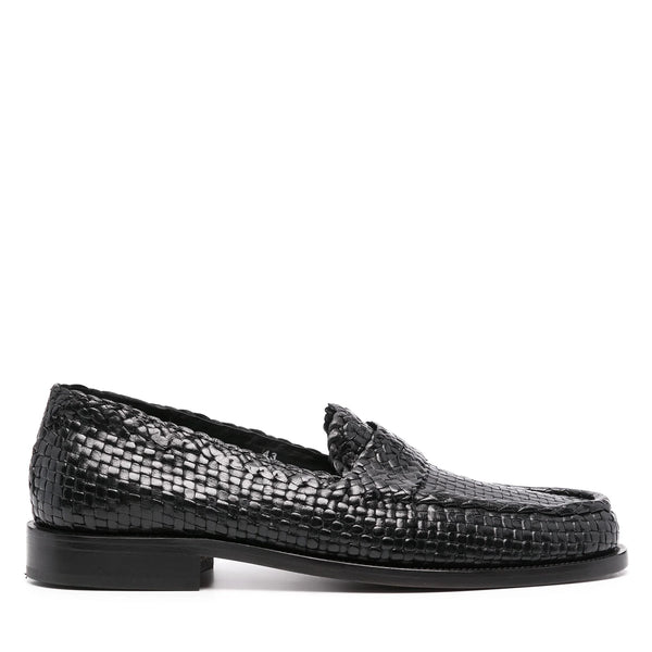 Interwoven Design Leather Loafers