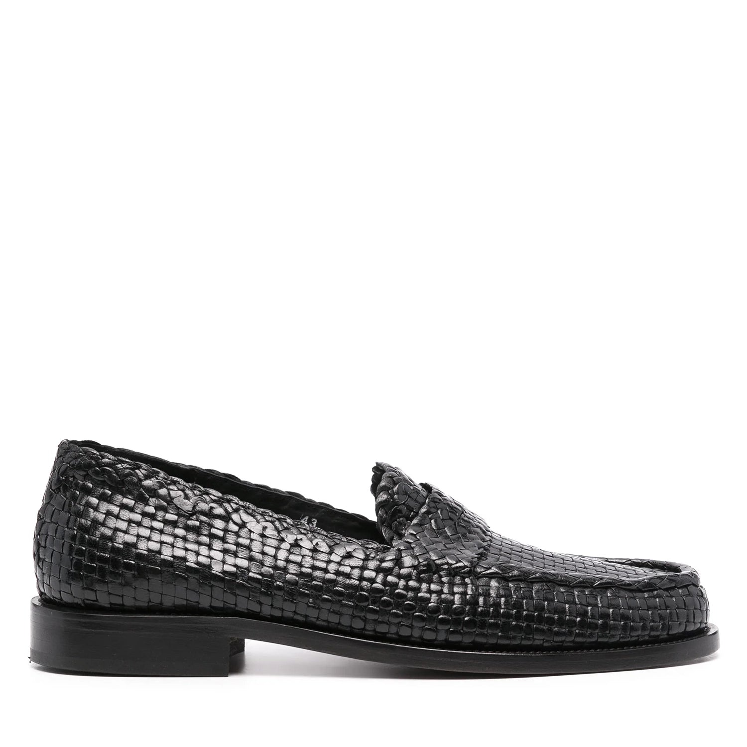 Interwoven-Design Leather Loafers