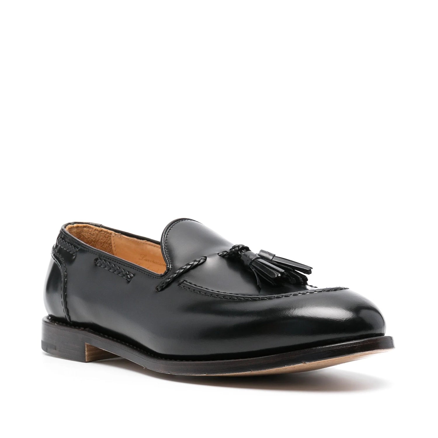 Black leather Tassel loafers